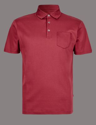 Supima&reg; Cotton Bonded Pocket Tailored Fit Polo Shirt
